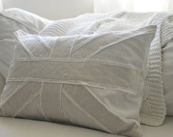 Union Jack Pillow Cover, offered in 16x26, 16x16, 18x18, 20x20 or 24x24