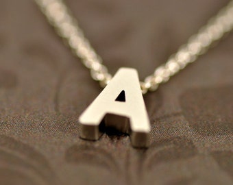 Sale! Silver Initial Letter Necklace-Sterling Silver Chain-Gold Initial Letter Necklace-Alphabet Necklace-Monogram-Personalized Necklace