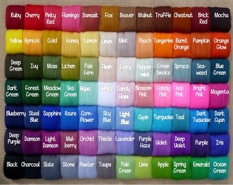 84 Needle felting wool - PICK ANY COLOURS!! (very soft) - Merino felting wool - thrumming wool - wool tops - wool roving -felting wool
