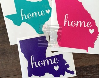 State Car Decal | Home Car Decal | State Love Decal | Home Decal | Texas Decal | Alabama Decal | Louisiana Decal | Home State Love Decal