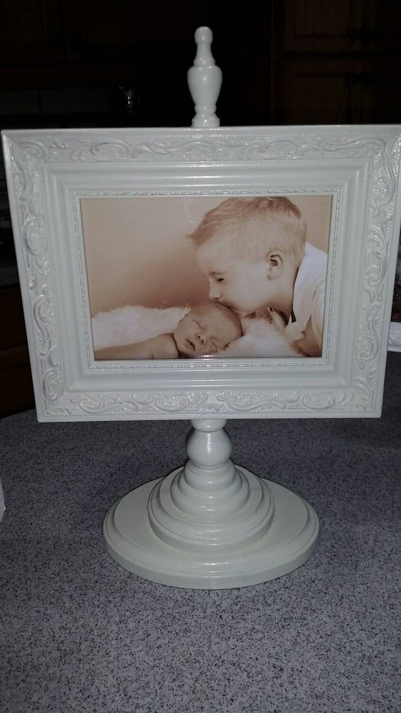Cottage Chic pedestal picture frame by TheDahliaCottage on Etsy