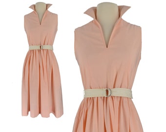 Vintage Dress, 1950s Dress, 50s Dress, Jonathan Logan Vintage Dress, Peach Pink Dress, 50s Day Dress, Retro Dress, Designer Dress, Small