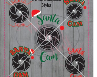Santa Cam camera 6 Interchangeable Files svg png jpg dxf epscutting file Christmas ball cutting file circle die cut vinyl cutters snowflake