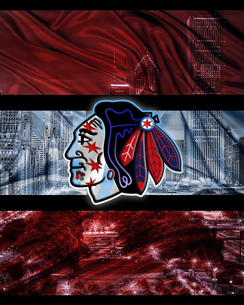 Chicago Blackhawks Art Blackhawks Poster Chicago by McQDesign