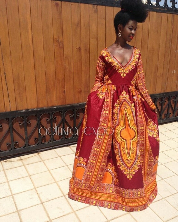 Dashiki Dress/ African Prom Dress/ Dashiki Prom Dress/ Dashiki by ...