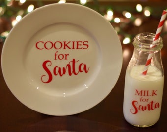 For Santa plate and milk bottle