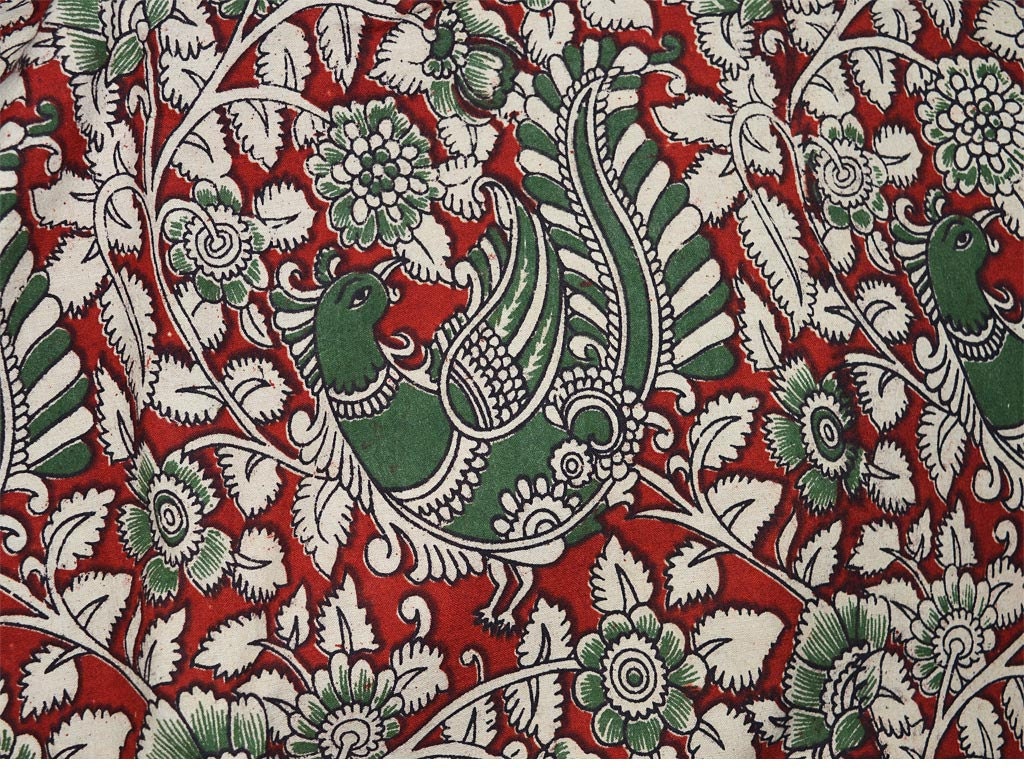 Kalamkari Indian block print KalamKari fabric by yards