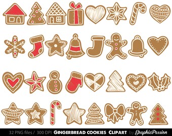 Gingerbread Digital Clipart, Gingerbread Clipart, Ginger bread clipart, Christmas clipart