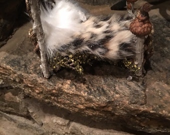 Tiny Fairy Bed, OOAK Fairy Bed