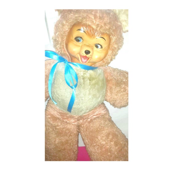 vintage rubber faced teddy bear