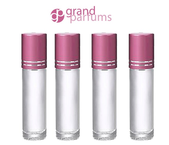 lip roller ball gloss bottles Clear Rollerball Bottles DELUXE 24 Pink, Turquoise 10mL with CLEAR