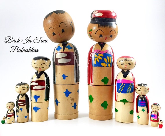 nesting kokeshi dolls