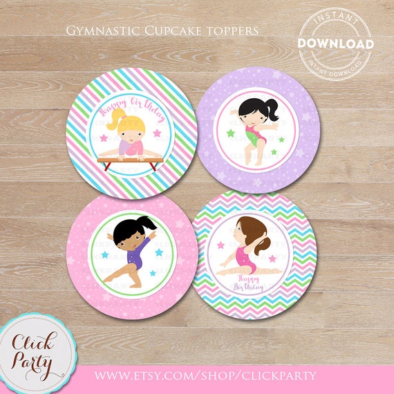 gymnastic-cupcake-toppers-gymnastic-party-printable