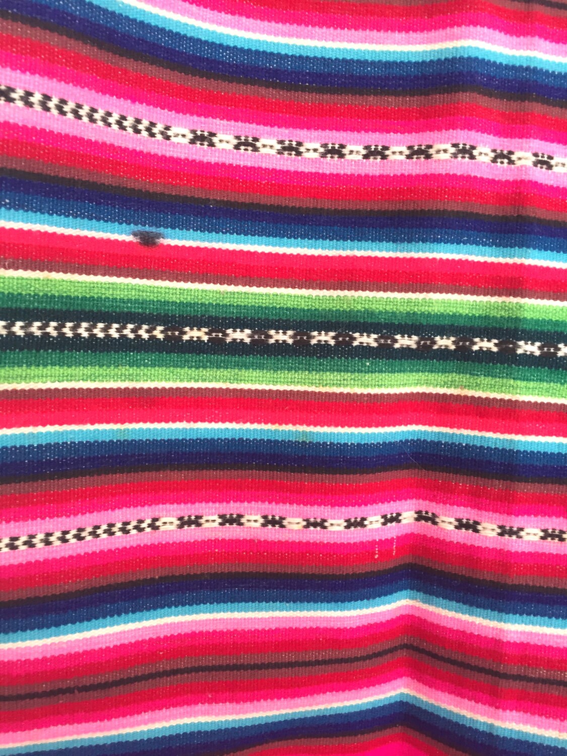 Bolivian blanket vintage handwoven blanket bright rug