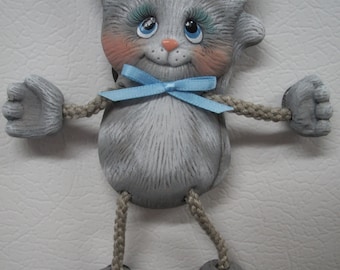 ceramic poseable kitty,cat refrigerator magnet