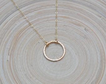 Gold Circle Necklace, Circle Necklace, Karma Necklace, Karma Circle Necklace, Gold Open Circle Necklace, Gold Ring, Gold Eternity Necklace