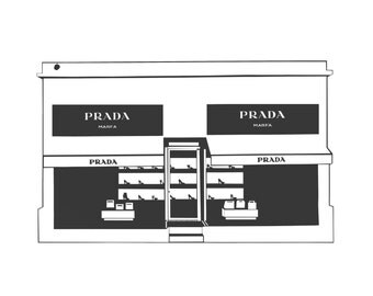 Prada Marfa, Prada Marfa Art Print, Prada Art Print, Square Print, Marfa Print, Contemporary Art Print