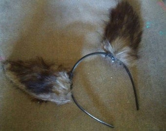 Faux Fur Wolf Ears with wire inserts