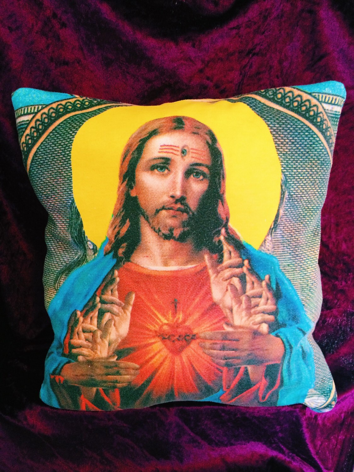 Kitsch Jesus Religious Cushion