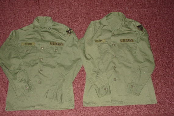 Military Olive Drab Vietnam Era U S Uniform Green Jungle Shirts