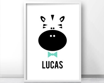 Name Nursery Print, Custom Nursery Art Printable, Kids Wall Art, Boy Nursery Decor, Kids Print, Personalized Baby Gift, Monogram Kids Decor