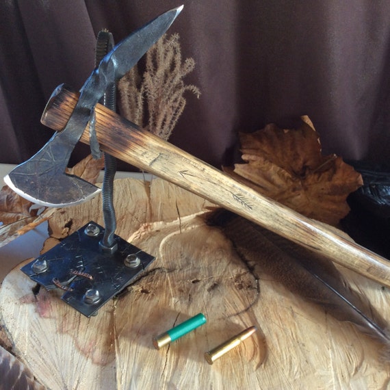 Hand Forged display stand for axe or Tomahawk