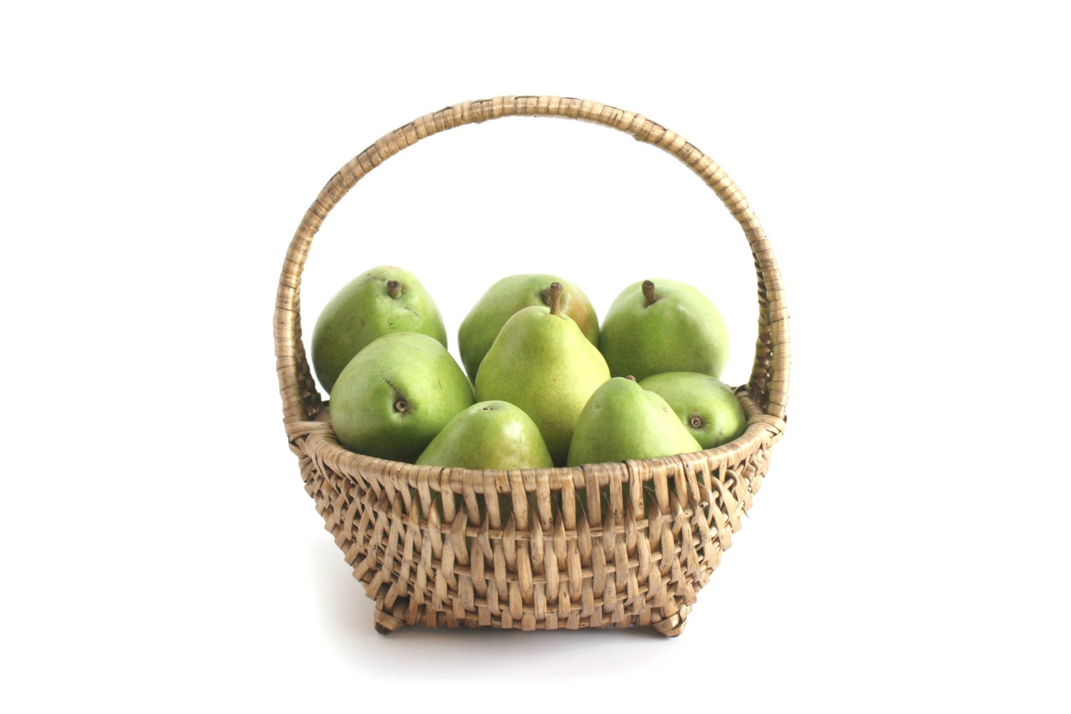 Wicker Fruit Basket Vintage Basket With Handle Flower