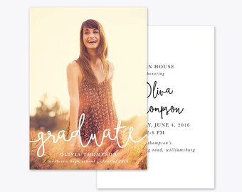 The Graduate Photo Graduation Announcement + Invitation Printable