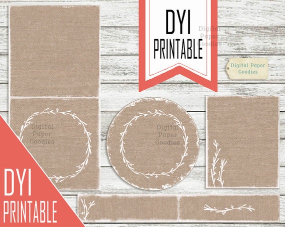 Rustic Food Labels SET Printable editable labels templates