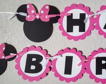 Mickey and Minnie Birthday Banner Mickey and Minnie Banner | Etsy