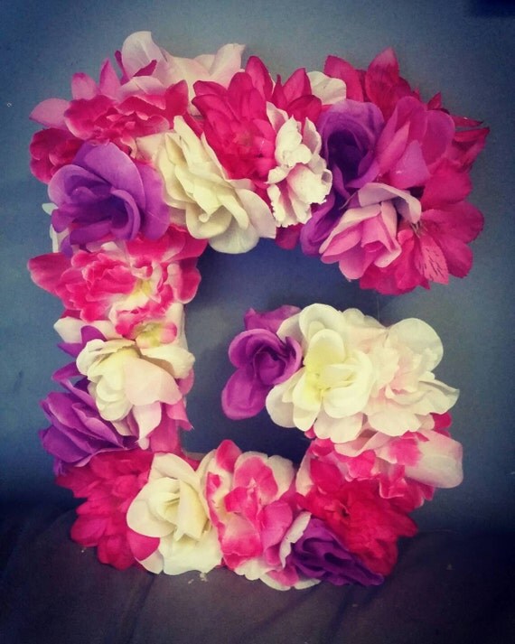 Floral Letter Arrangements by LifeMadeEasy4you on Etsy