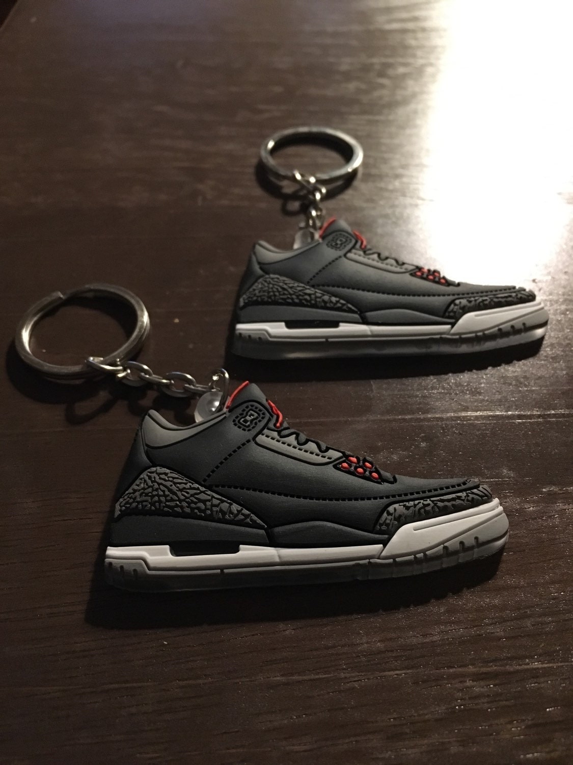 Black jordan 3 keychain jordan keychain by Metrosomething on Etsy