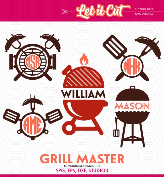 Download Grill Master Circle Monogram Frames SVG Eps Dxf Studio3