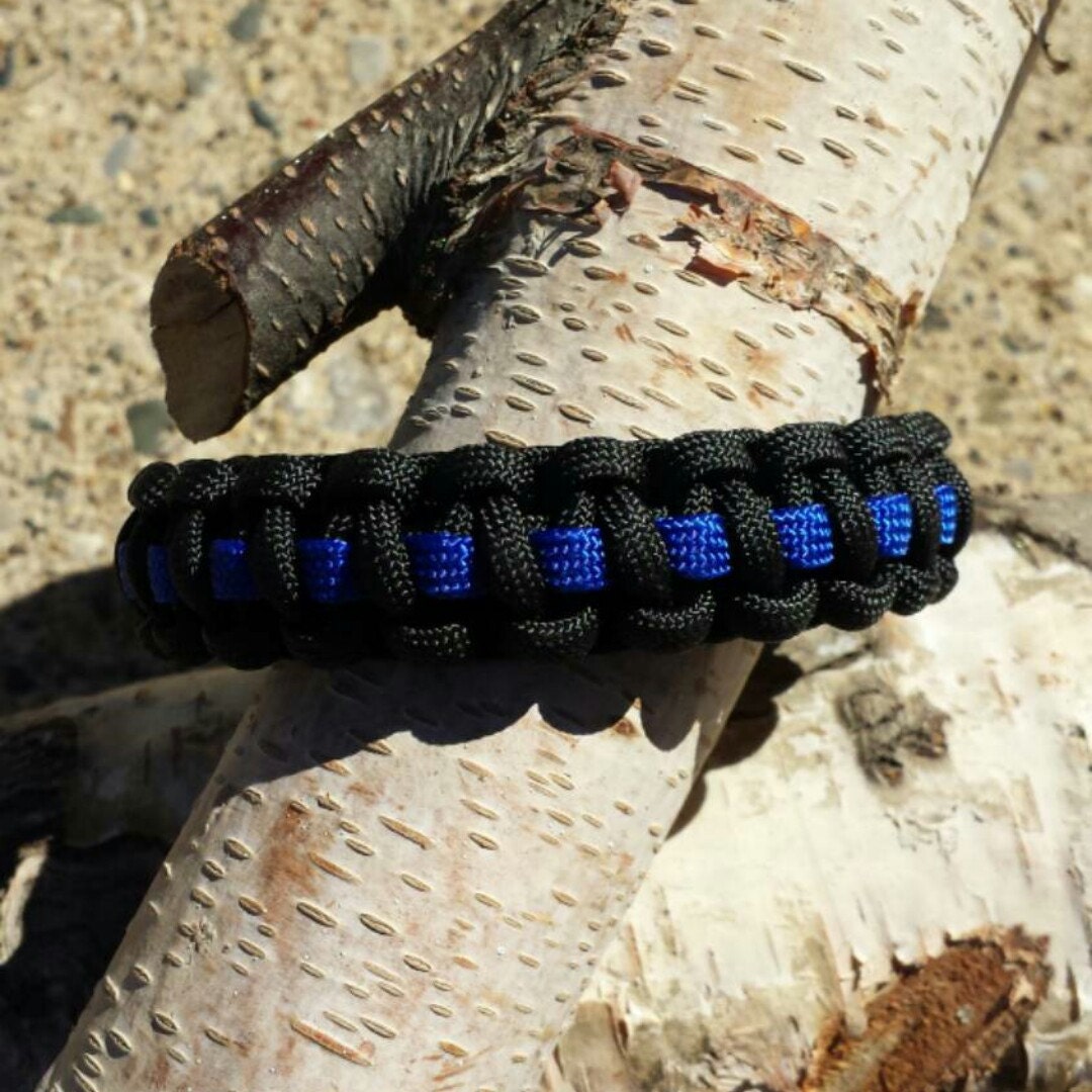 Thin Blue Line Bracelet with Handcuff Charm