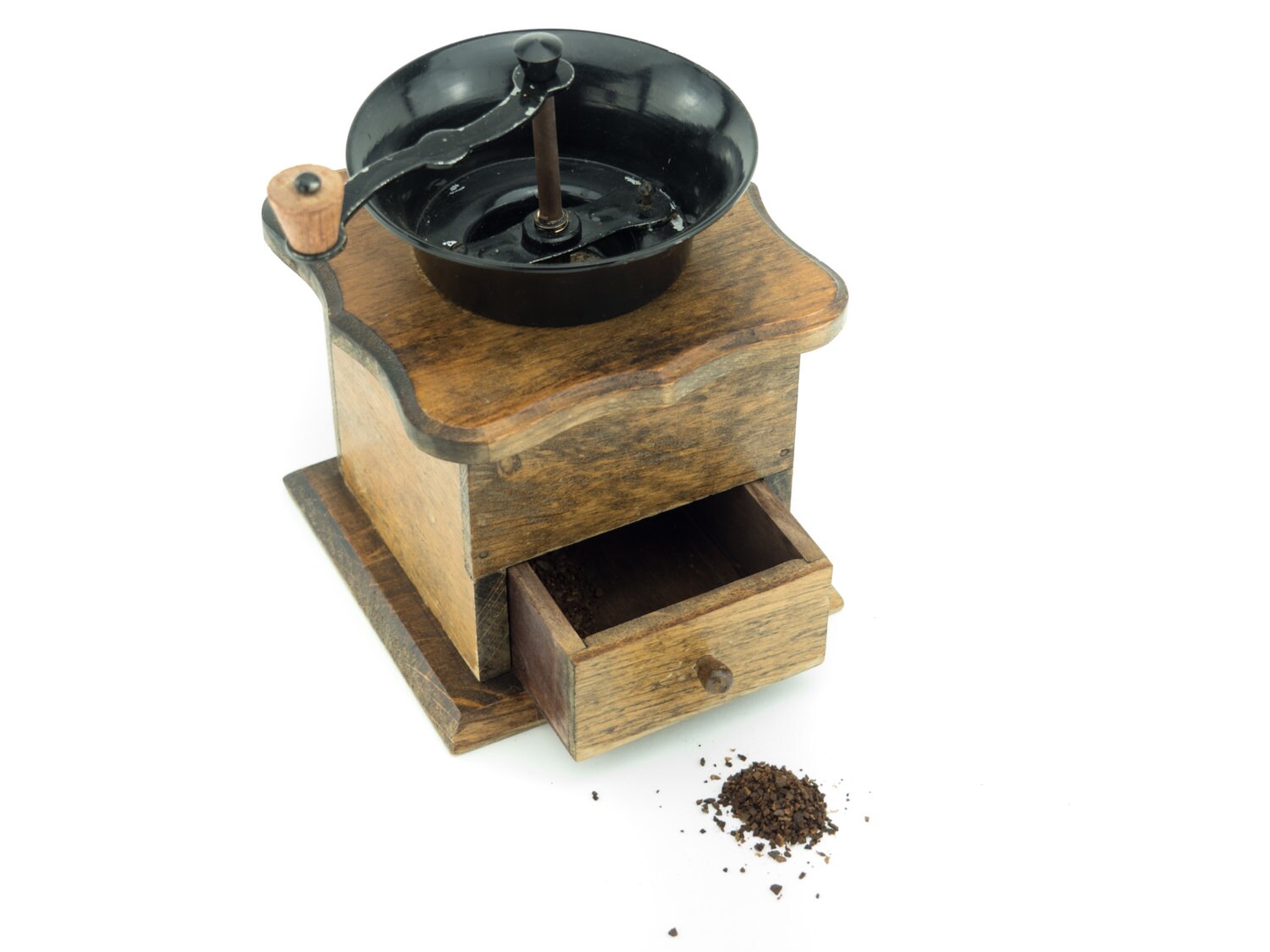 Vintage Wooden Dutch Coffee Mill / Coffee Grinder antique