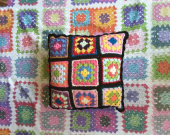 Crochet Granny Square Cushion