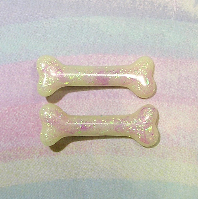 Pastel Goth Bone Clips Pastel Goth Hair Clips Creepy Cute