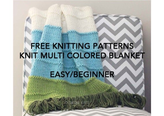 FREE Knitting Patterns DIY KNITTING Easy/ Beginner Blanket