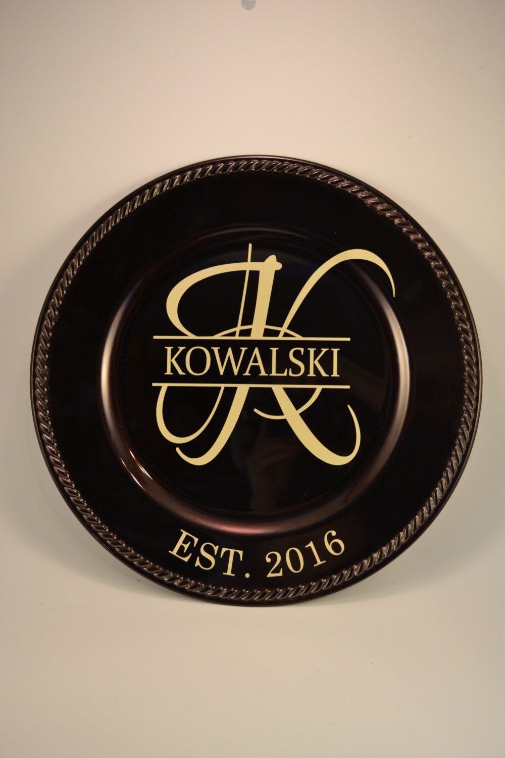 Personalized Wedding Charger Plate by VivaciousVinyl15 on Etsy