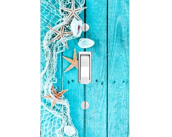 Beach Decor Light Switch Cover, Starfish Seaside, Bathroom Decor, Housewarming Gift, Lighting, Home Decor, LightSwitch, Double Switch