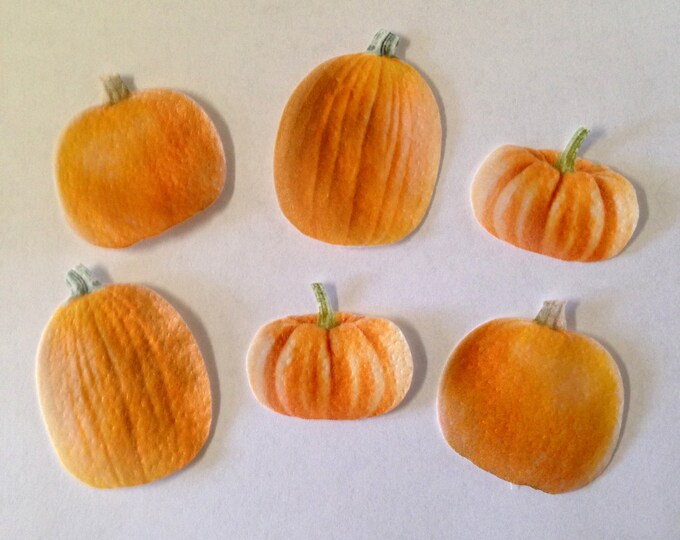 Double-Sided Edible Wafer Paper Pumpkins for Cakes, Cupcakes or Cookies