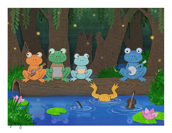 5 little frogs sitting on a log lyrics