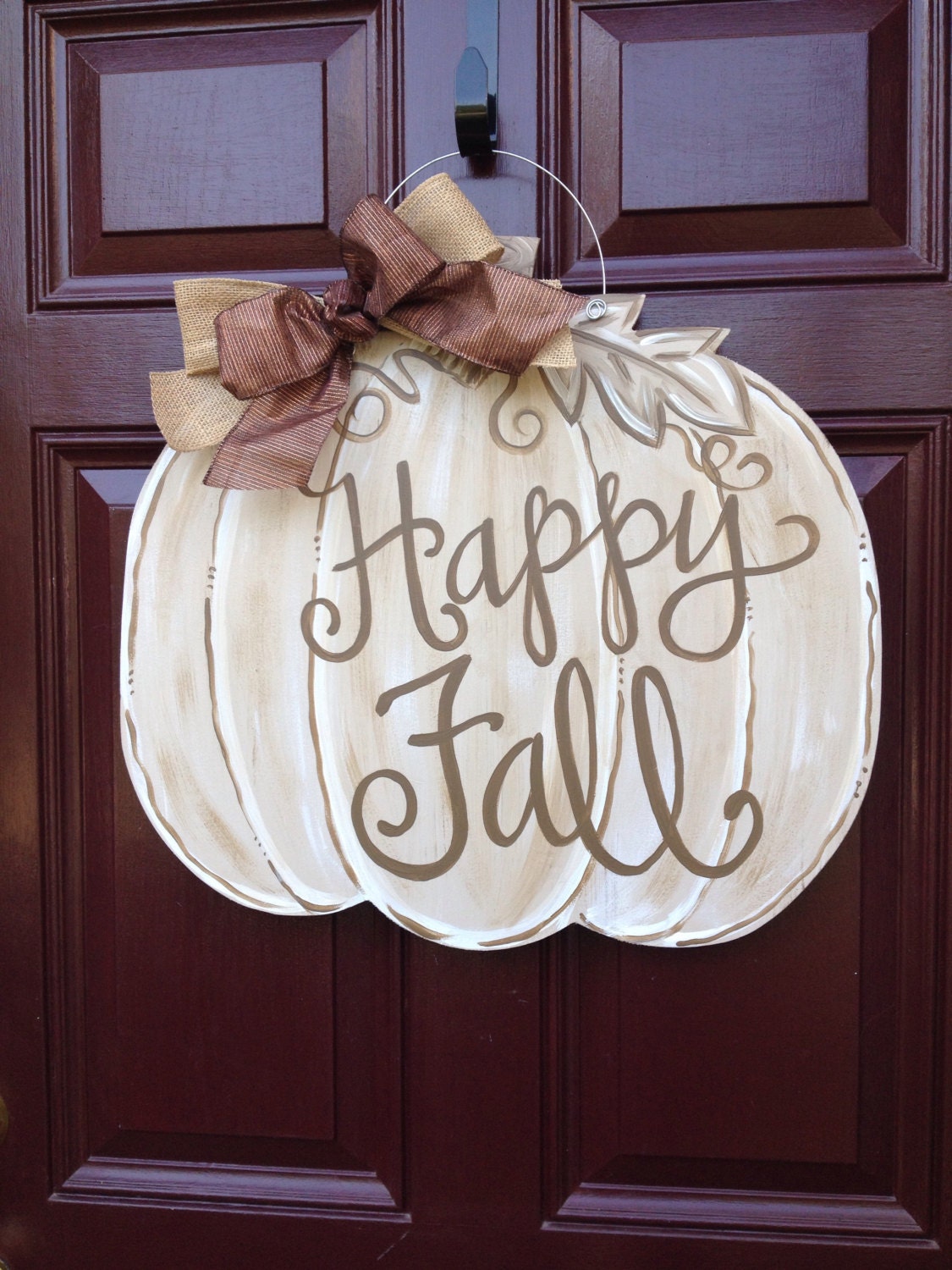 Pumpkin Door Hangerfall Door Hangerthe Gilded Polka Dot