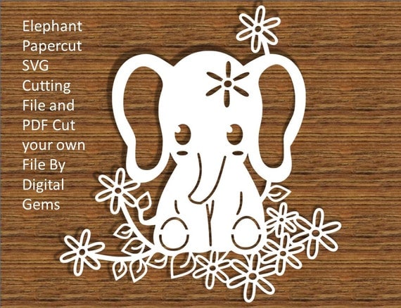 Download Elephant Papercut SVG Cutting File For Cricut by DigitalGems