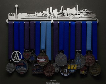 Seattle Cityscape - Allied Medal Hanger Holder Display Rack