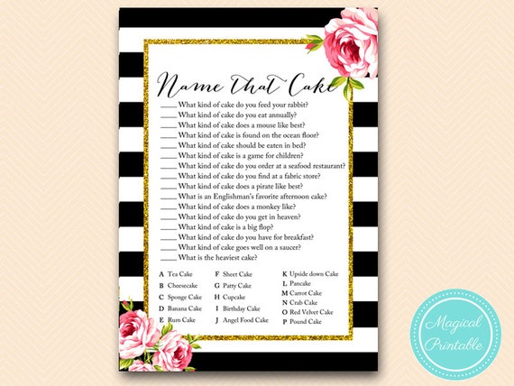 Name that Cake Name that wedding cake Cake Game Chic Black