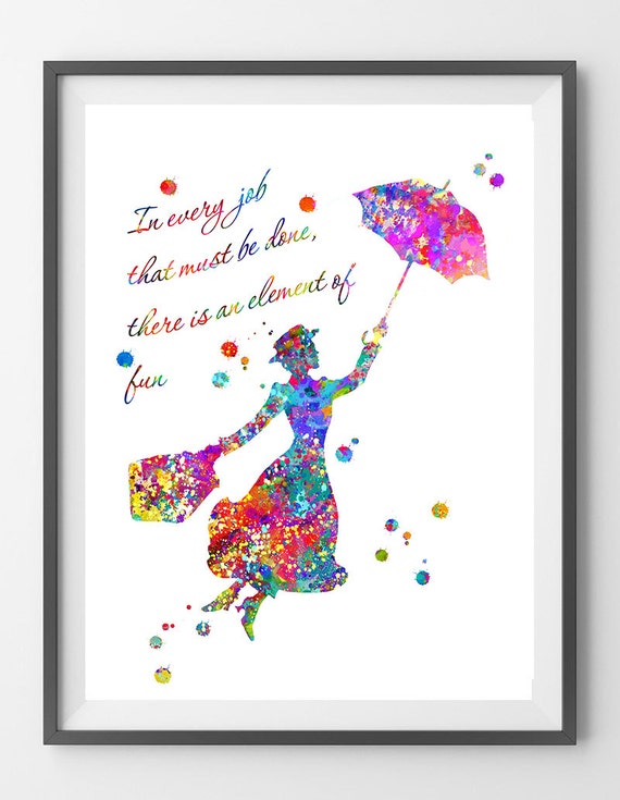 Printable Mary Poppins digital Print Mary by Mimidigitalprints