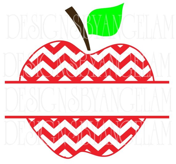 Download Split Chevron Apple Frame Monogram SVG Digital cutting file