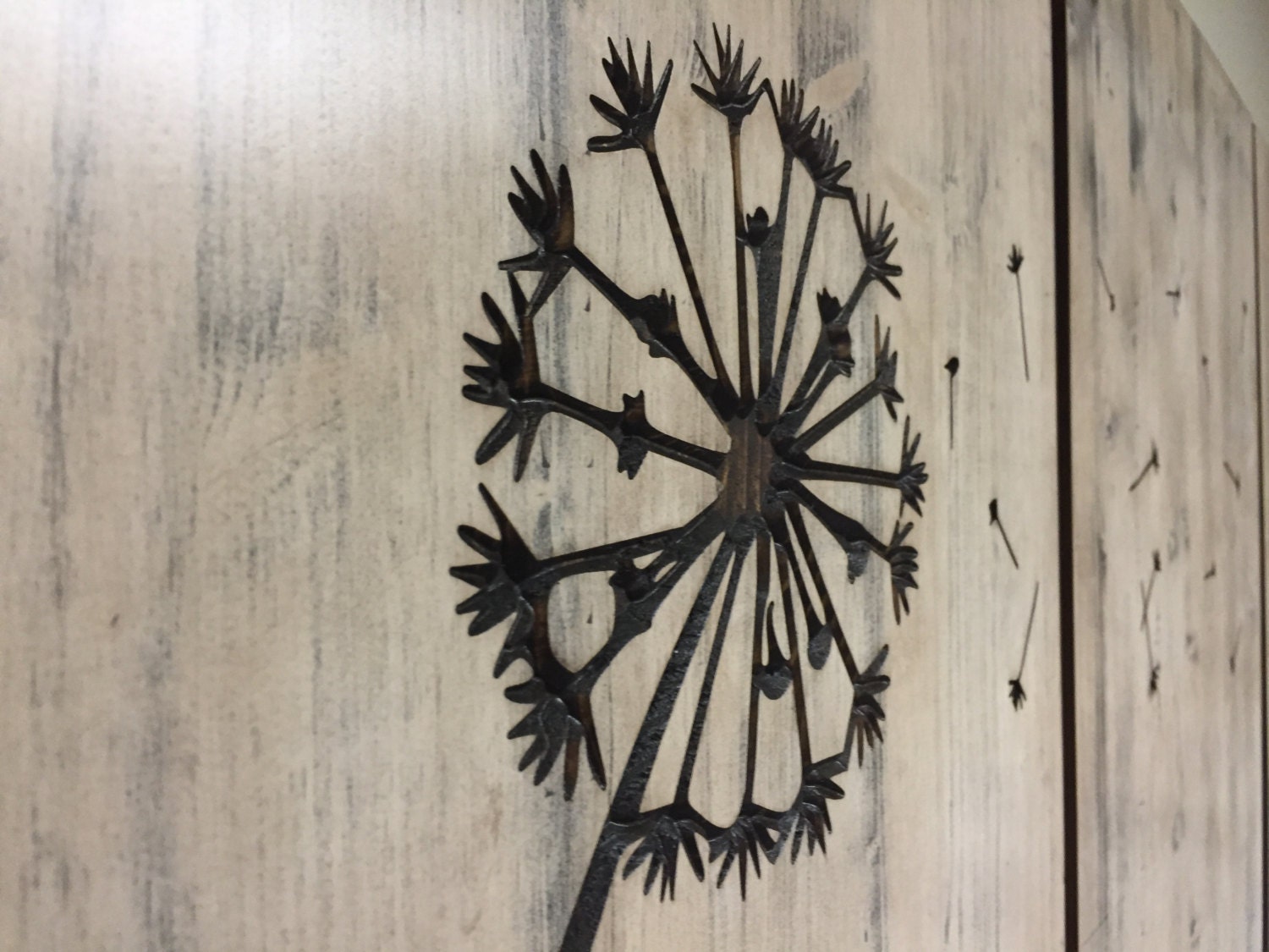 Dandelion Wood Wall Art Home Decor wood sign Carved