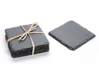 Square Slate Coasters x 4 pieces per set x 3 sets total 12 coasters 9190-411-B3